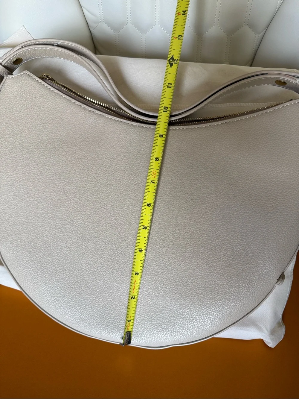 Light Cream “cookie” Crescent Shoulder Bag